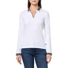image:imageNautica Womens Double Collar Long Sleeve VNeck Twofer Johnny Collar Knit TopBright White