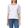 image:imageNautica Womens Knit Short Sleeve Puff Sleeve Mixed Media Knit TopBright White