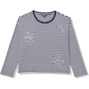 image:imageNautica Womens Long Sleeve Striped Cotton TopNight SkyBright White