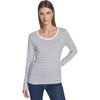 image:imageNautica Womens Long Sleeve Striped Scoop Neck TShirtBright WhiteNight Sky
