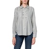 image:imageNautica Womens Lurex Pleated Long Sleeve Collared Striped ShirtNight Sky Multi