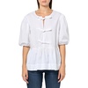 image:imageNautica Womens Short Sleeve Poplin Peplum Tie Front TopBright White