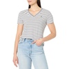 image:imageNautica Womens Stripe VNeck Short Sleeve TShirtBright WhiteNight Sky