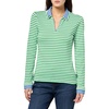 image:imageNautica Womens Striped Long Sleeve Knit Double Collar ShirtNew LeafBright White