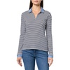image:imageNautica Womens Striped Long Sleeve Knit Double Collar ShirtNight SkyBright White