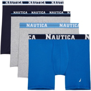image:imageNautica Mens 4 Pack Limited Edition Stretch Boxer BriefsPeacoat2 Heather GreyPro Blue  Assorted Wb