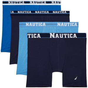 image:imageNautica Mens 4 Pack Limited Edition Stretch Boxer BriefsPro Blue2 PeacoatAero Blue  Assorted Wb