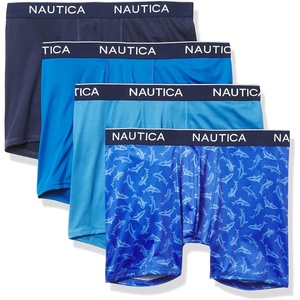 image:imageNautica Mens 4 Pack Micro Boxer BriefsPeacoatMonaco BlueAeroShark Sea Cobalt