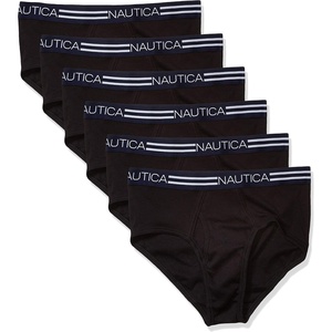 image:imageNautica Mens 6 Pack Classic Cotton Fly Front BriefsBlack 6 Pack