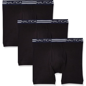 image:imageNautica Mens Classic Cotton 3Pack Boxer BriefsBlack New