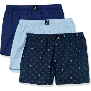 image:imageNautica Mens Classic Cotton 3Pack Woven BoxersBlue DepthsCoastal SkyPop Turtle Print