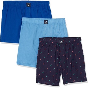 image:imageNautica Mens Classic Cotton 3Pack Woven BoxersBright CobaltAero BlueSailspeacoat Holiday