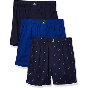 image:imageNautica Mens Classic Cotton 3Pack Woven BoxersPeacoatSurf the WebSails