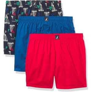image:imageNautica Mens Classic Cotton 3Pack Woven BoxersWindsurf BlueNautica RedSail Blue Print