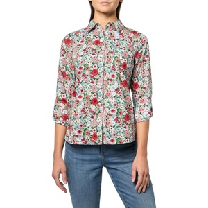 image:imageNautica Womens Button Front Long Sleeve Roll Tab ShirtBloom Multi