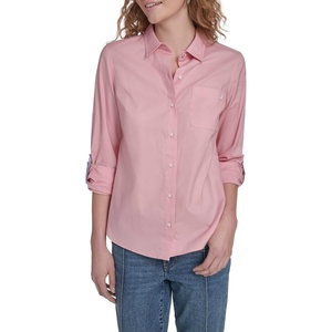 image:imageNautica Womens Button Front Long Sleeve Roll Tab ShirtBridal Rose