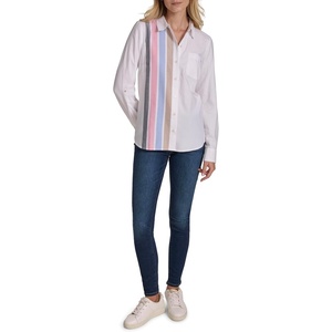image:imageNautica Womens Button Front Long Sleeve Roll Tab ShirtConfetti