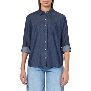 image:imageNautica Womens Button Front Long Sleeve Roll Tab ShirtDark Azure
