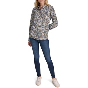 image:imageNautica Womens Button Front Long Sleeve Roll Tab ShirtDeep French Blue Multi