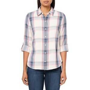 image:imageNautica Womens Button Front Long Sleeve Roll Tab ShirtDeep Pink Multi