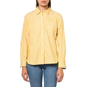 image:imageNautica Womens Button Front Long Sleeve Roll Tab ShirtGoldenrodWhite