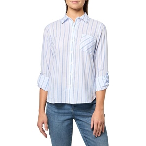 image:imageNautica Womens Button Front Long Sleeve Roll Tab ShirtPacific Multi
