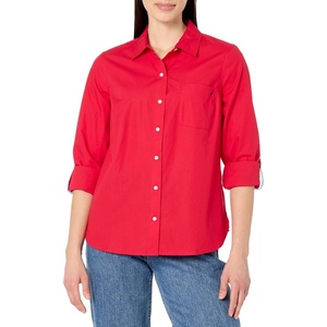 image:imageNautica Womens Button Front Long Sleeve Roll Tab ShirtRegatta Red