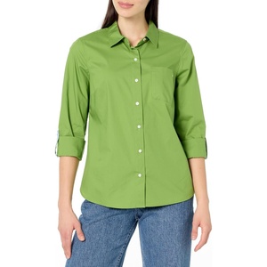 image:imageNautica Womens Button Front Long Sleeve Roll Tab ShirtSalted Lime
