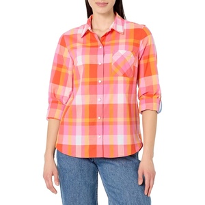 image:imageNautica Womens Button Front Long Sleeve Roll Tab ShirtSangria Sunset Multi
