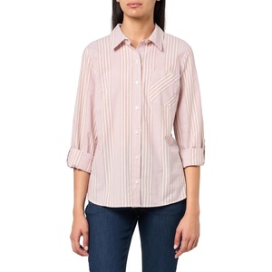 image:imageNautica Womens Button Front Long Sleeve Roll Tab ShirtTannin Multi