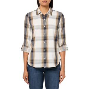 image:imageNautica Womens Button Front Long Sleeve Roll Tab ShirtTigers Eye Multi