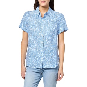 image:imageNautica Womens Button Front Short Sleeve Camp ShirtBlue Haze Multi