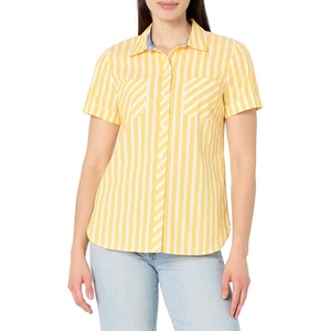 image:imageNautica Womens Button Front Short Sleeve Camp ShirtDaffodil Multi