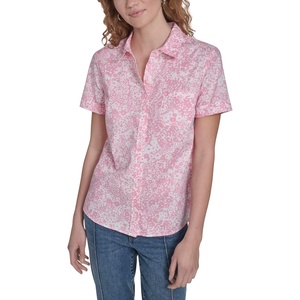 image:imageNautica Womens Button Front Short Sleeve Camp ShirtEnglish Rose Multi