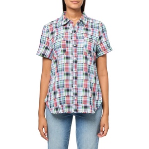 image:imageNautica Womens Button Front Short Sleeve Camp ShirtNight Sky Multi