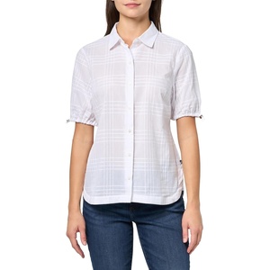 image:imageNautica Womens Button Front Short Sleeve Woven Collard Camp ShirtBright White