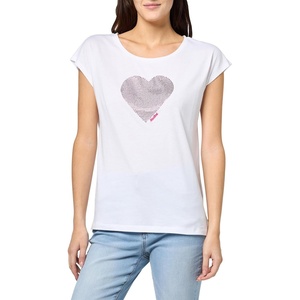 image:imageNautica Womens Hotfix Short Sleeve Heart Graphic TeeBright White