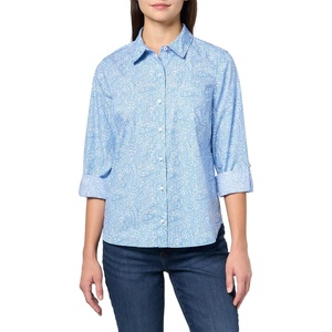 image:imageNautica Womens Long Sleeve Button Up Roll Tab Blue Haze Multi Small