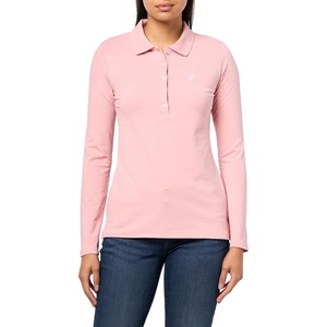 image:imageNautica Womens Long Sleeve Solid Collared Polo ShirtBridal Rose