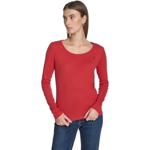 image:imageNautica Womens Long Sleeve Solid Scoop Neck Cotton TShirtSamba