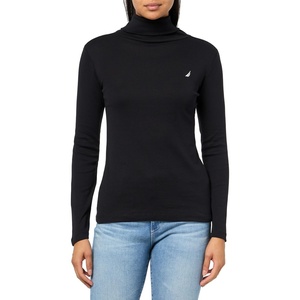 image:imageNautica Womens Long Sleeve Solid Turtleneck ShirtBlack