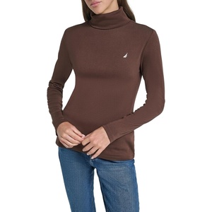 image:imageNautica Womens Long Sleeve Solid Turtleneck ShirtChicory