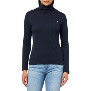 image:imageNautica Womens Long Sleeve Solid Turtleneck ShirtNight Sky