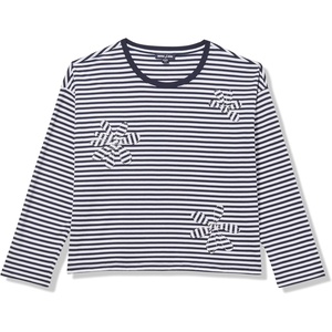 image:imageNautica Womens Long Sleeve Striped Cotton TopNight SkyBright White