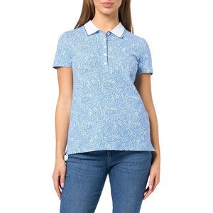 image:imageNautica Womens Polo Short Sleeve Button Placket PoloBlue Haze Multi