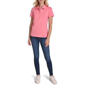 image:imageNautica Womens Short Sleeve Collared Cotton Interlock Soft Touch PoloConfetti