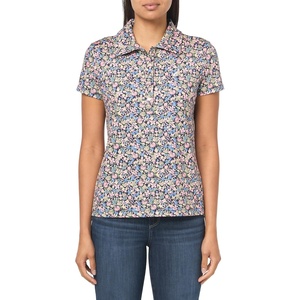 image:imageNautica Womens Short Sleeve Collared Cotton Interlock Soft Touch PoloConfetti Multi