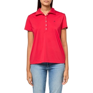 image:imageNautica Womens Short Sleeve Collared Cotton Interlock Soft Touch PoloRegatta Red