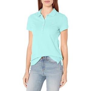 image:imageNautica Womens Short Sleeve Cotton Polo ShirtAruba Blue