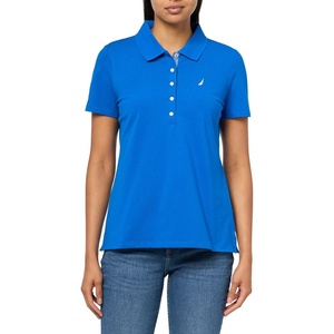 image:imageNautica Womens Short Sleeve Cotton Polo ShirtCerulean